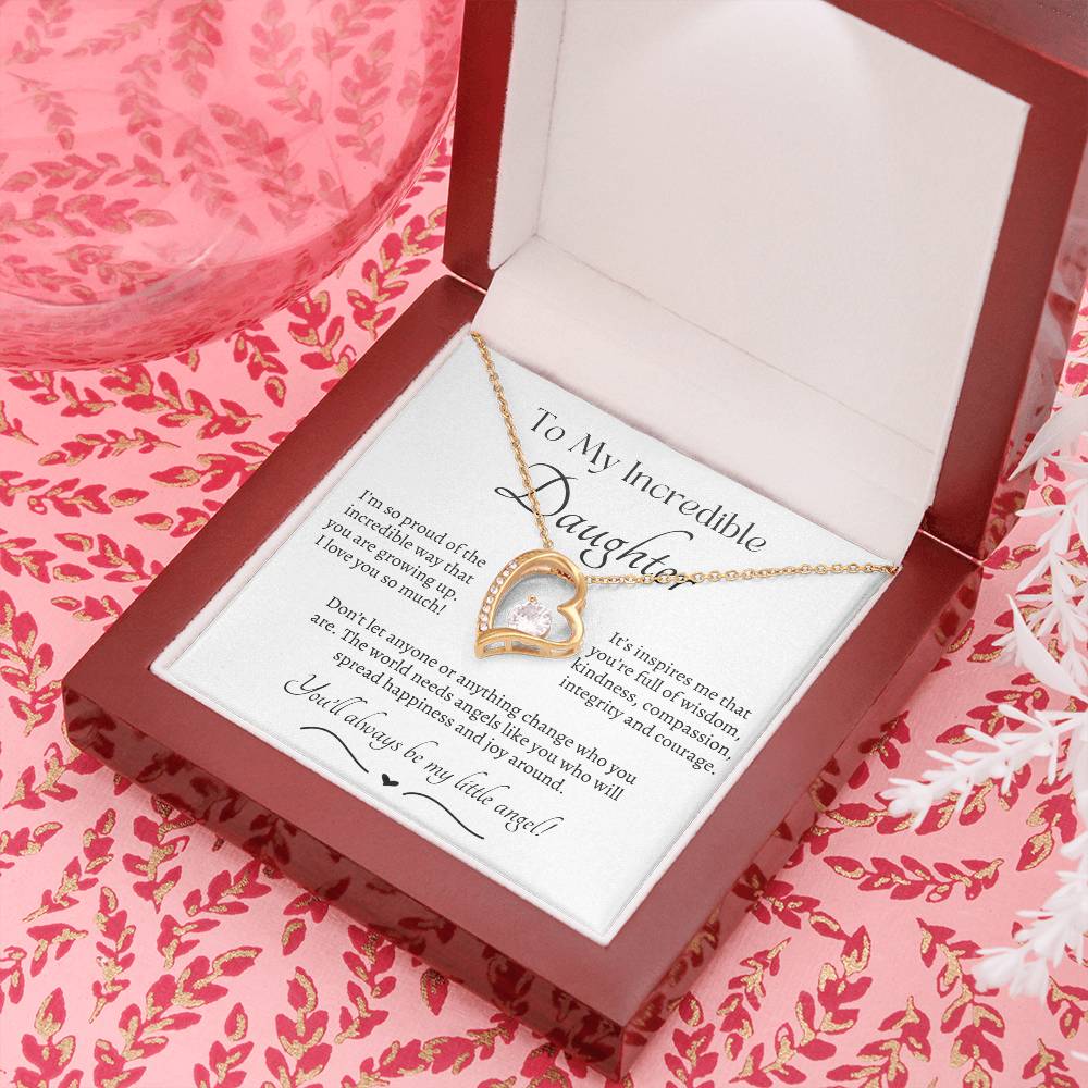 Beautiful Gift for Daughter From Dad My Little Angel, My Little Girl Necklace With Meaningful Message, Gift Box, Gift for Daughter From Mom
