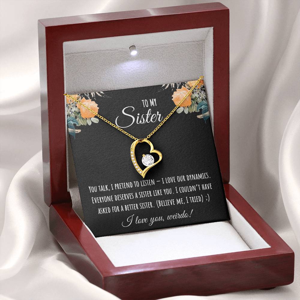 Valentine's Day Gift,To My Sister Necklace, Gift for Big Sister, Birthday Present for Little Sister, Little Sister Jewelry, Twin Sister Gift 