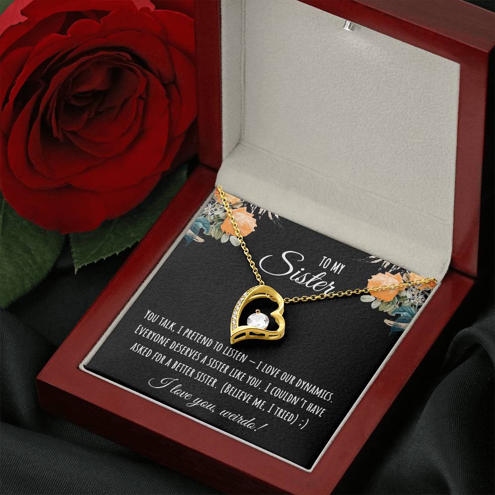Valentine's Day Gift,To My Sister Necklace, Gift for Big Sister, Birthday Present for Little Sister, Little Sister Jewelry, Twin Sister Gift 