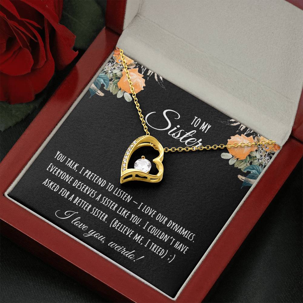 Valentine's Day Gift,To My Sister Necklace, Gift for Big Sister, Birthday Present for Little Sister, Little Sister Jewelry, Twin Sister Gift 