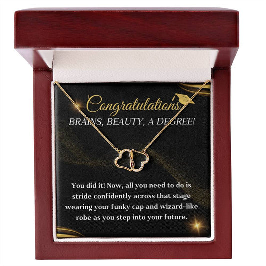 Graduation necklace jewelry congratulations degree gift idea grad hat and robe future stepping congratulatory milestone celebration