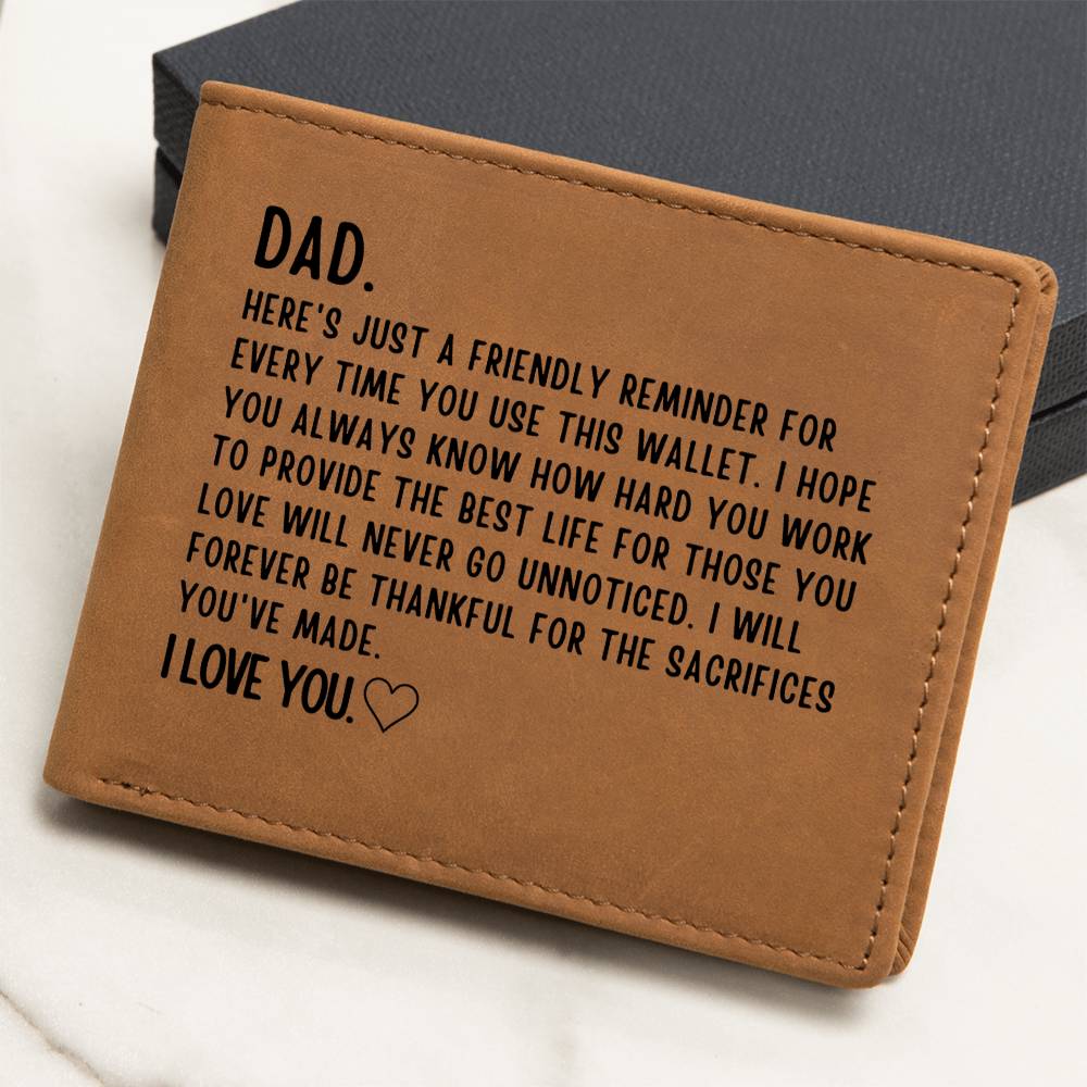 Wallet for Dad - Perfect Birthday, Valentine's Day, & Father's Day Gift from Son or Daughter, Dad Keepsake, Best Dad Ever, Gifts for Father