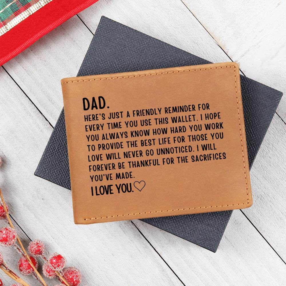 Wallet for Dad - Perfect Birthday, Valentine's Day, & Father's Day Gift from Son or Daughter, Dad Keepsake, Best Dad Ever, Gifts for Father