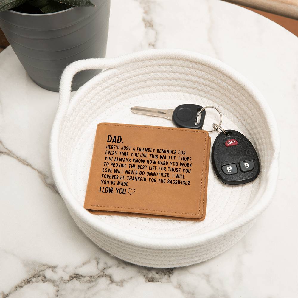 Wallet for Dad - Perfect Birthday, Valentine's Day, & Father's Day Gift from Son or Daughter, Dad Keepsake, Best Dad Ever, Gifts for Father