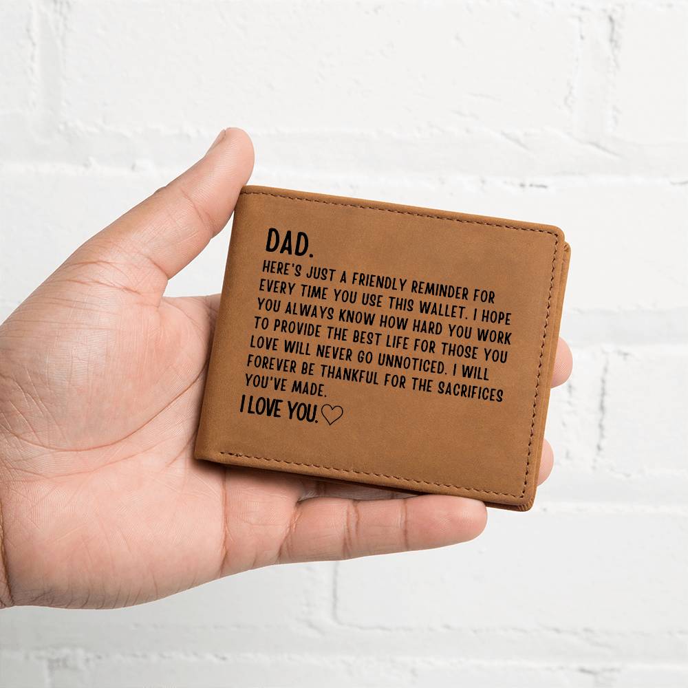 Wallet for Dad - Perfect Birthday, Valentine's Day, & Father's Day Gift from Son or Daughter, Dad Keepsake, Best Dad Ever, Gifts for Father