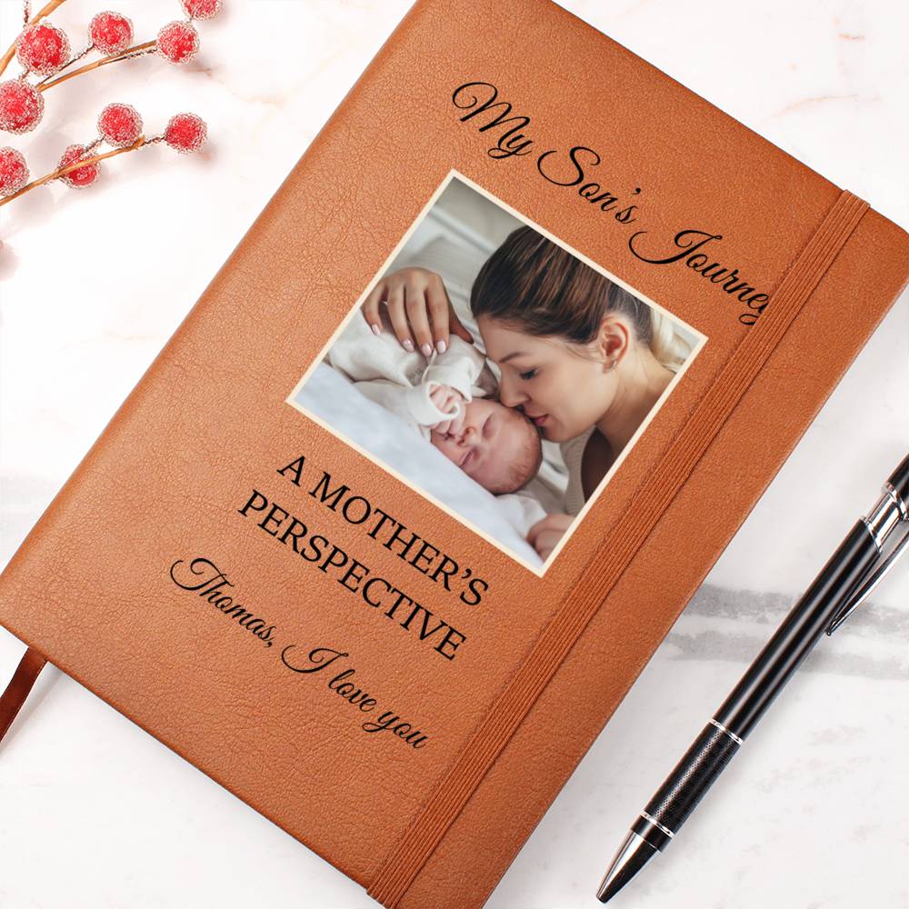 Letters To My Son Personalized Name Photo Notebook Custom Pregnancy Journal Baby Shower Gift for New Mom & Dad Boy Memory Book
