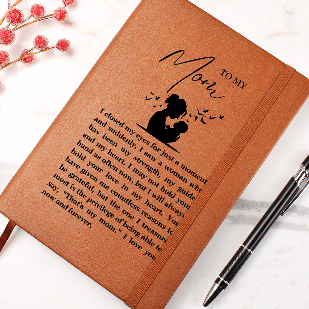 I Closed My Eyes Mom Leather Journal Sentimental Keepsake Gift for Mom Anniversary Wedding Day Gift Birthday Proud Daughter Proud Son Gifts