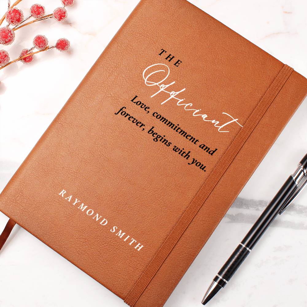 Custom Name Wedding Officiant Book, Ceremony Journal, Speech Sermon Toast, thank you Pastor Host Gift, reverend notebook, wedding day gifts