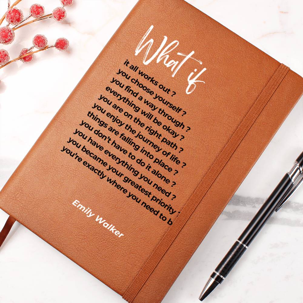 Custom Name Unigue Gift Journal What If It All Works Out Positive Affirmations Notebook Inspirational Quote Motivational Mindfulness Diary