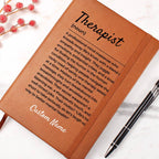 Therapist Gift, Funny Therapist Definition Leather Journal, Funny Gift For Counsellor, Counselling Session Graduation Gift for New Therapist