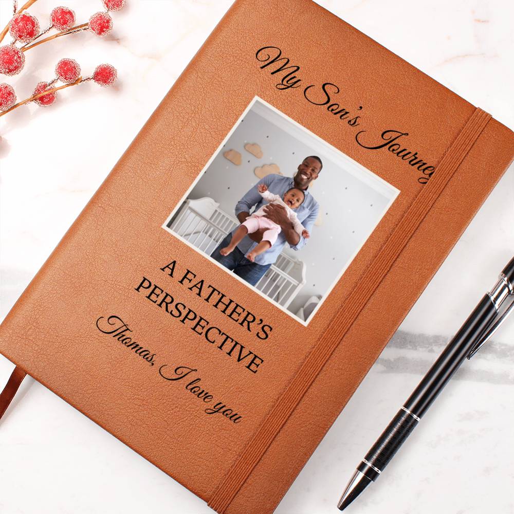 My Son's Journey Personalized Name Photo Notebook Custom Pregnancy Journal Baby Shower Gift for New Mom & Dad Boy Memory Book