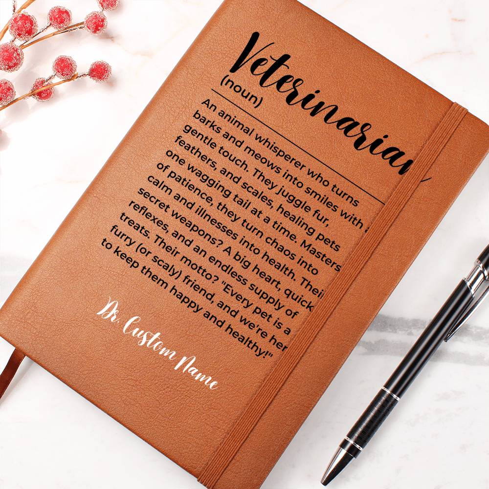 Personalized Veterinarian Doctor Journal, Vet Notes, Veterinarian Gift, Vet School Graduation, Thank You Gift, Veterinarian Office Gift