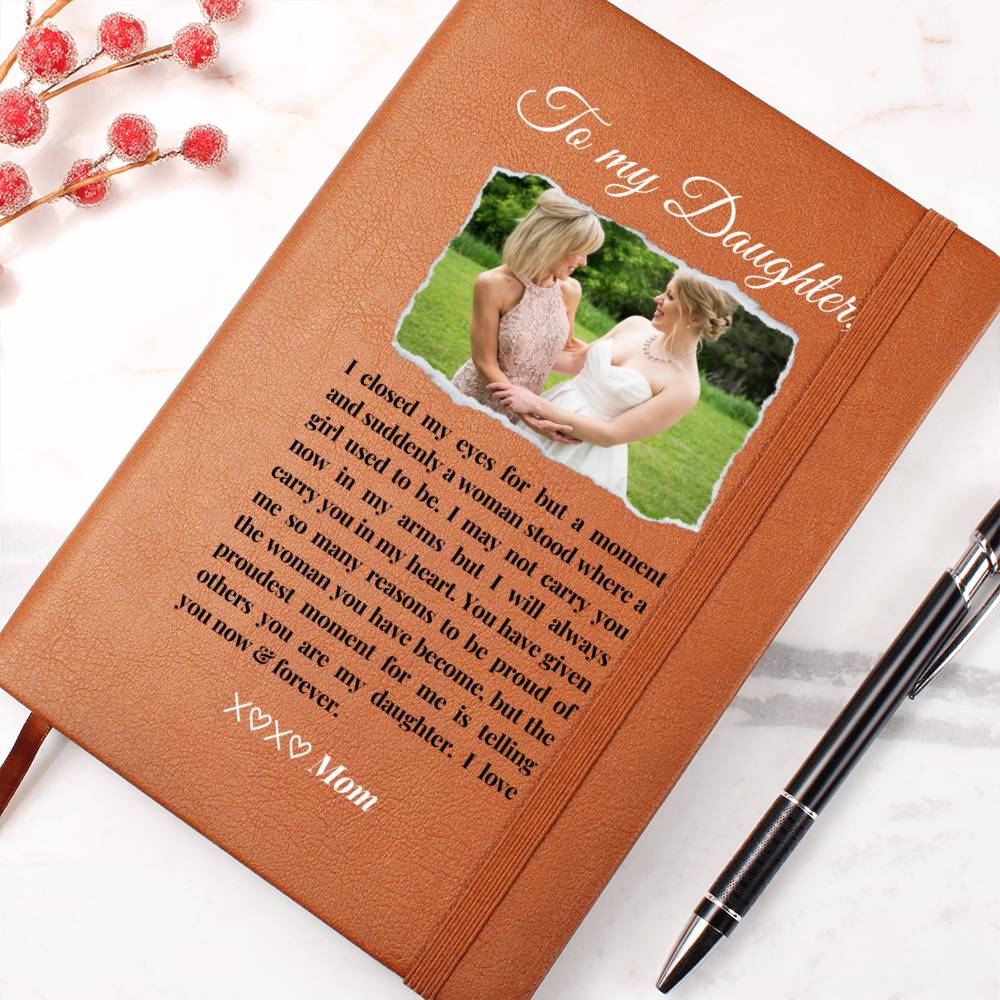 Personalised I Closed My Eyes Daughter Leather Journal Sentimental Keepsake Gift for Daughter Wedding Day Graduation Birthday Proud Mother