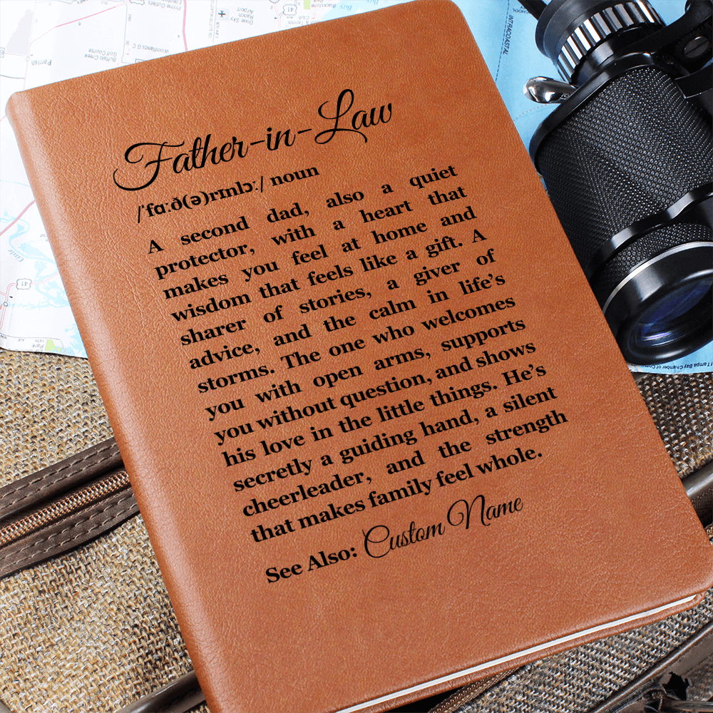 Leather Journal Gift for Father In Law, Birthday Gift for Him, Gift from Daughter in Law, Gift from Son in Law, Father in Law Appreciation
