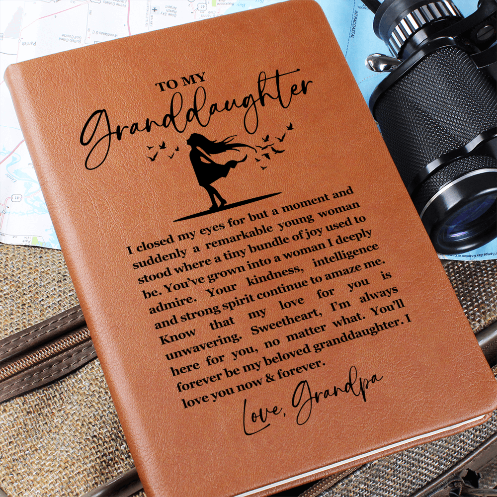 I Closed My Eyes Granddaughter Journal, Sentimental Keepsake Gift for Granddaughter, Graduation Birthday Wedding Day Gift Proud Grandfather