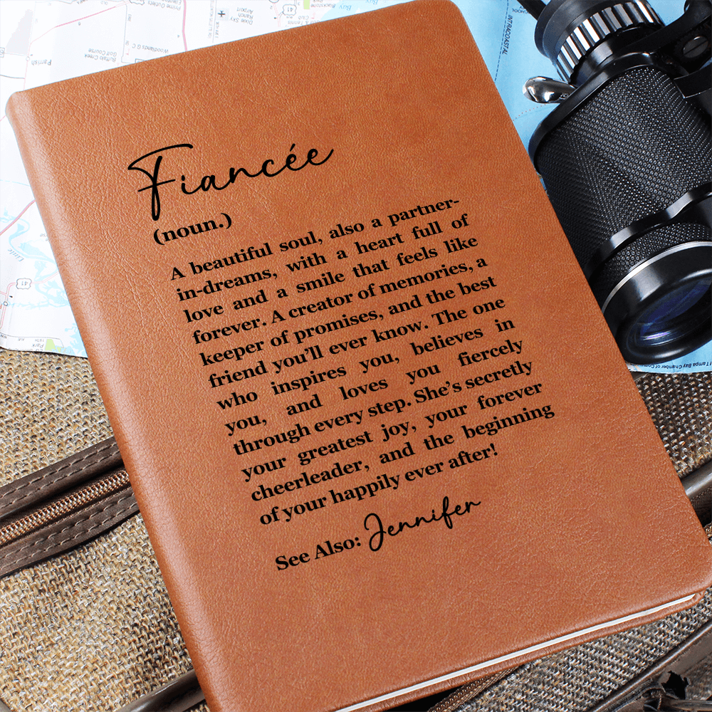 Personalized Fiancée Leather Journal,Fiancée Appreciation, Fiancée Birthday Gift,Sentimental Heartfelt Gift from Fiancé,Valentine's Day Gift