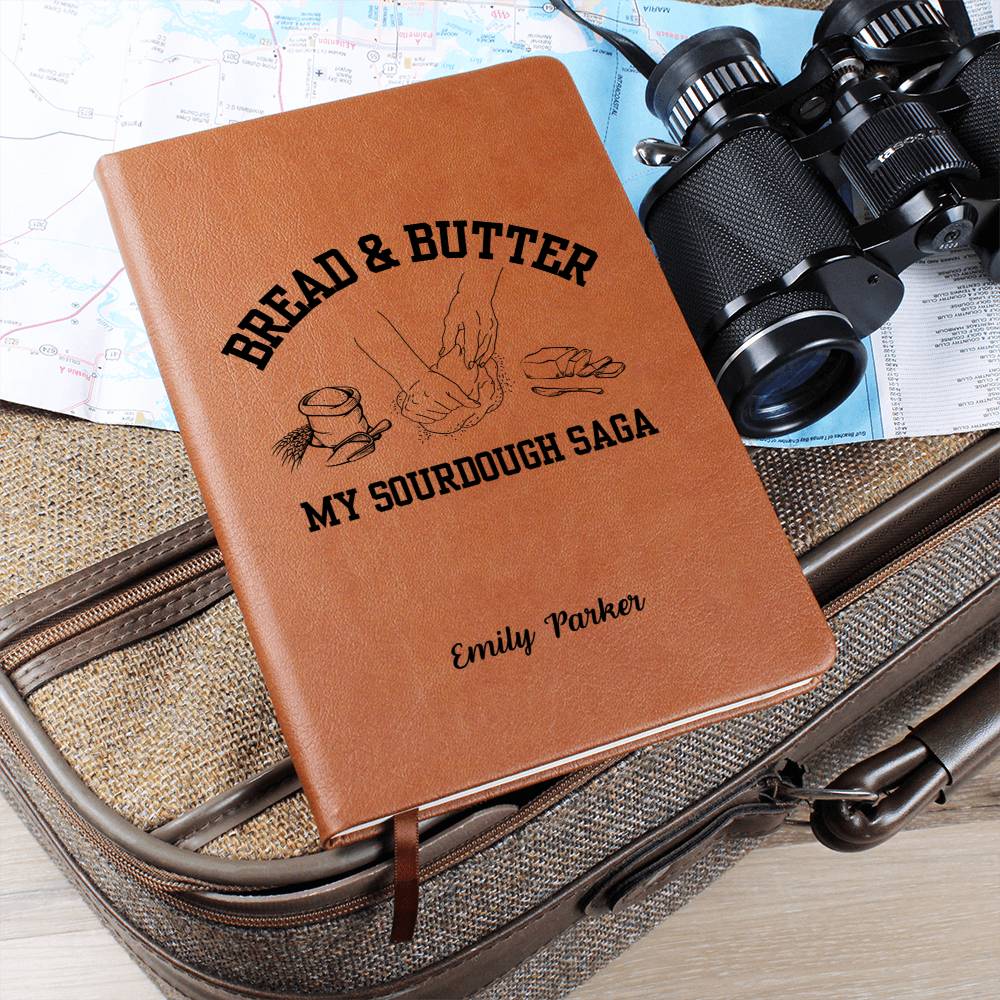 Custom Name Leather Journal, Sourdough Starter, Homestead Baking Gift, Bread Baking Gift Baking Journal Recipe Book, Homesteading gift