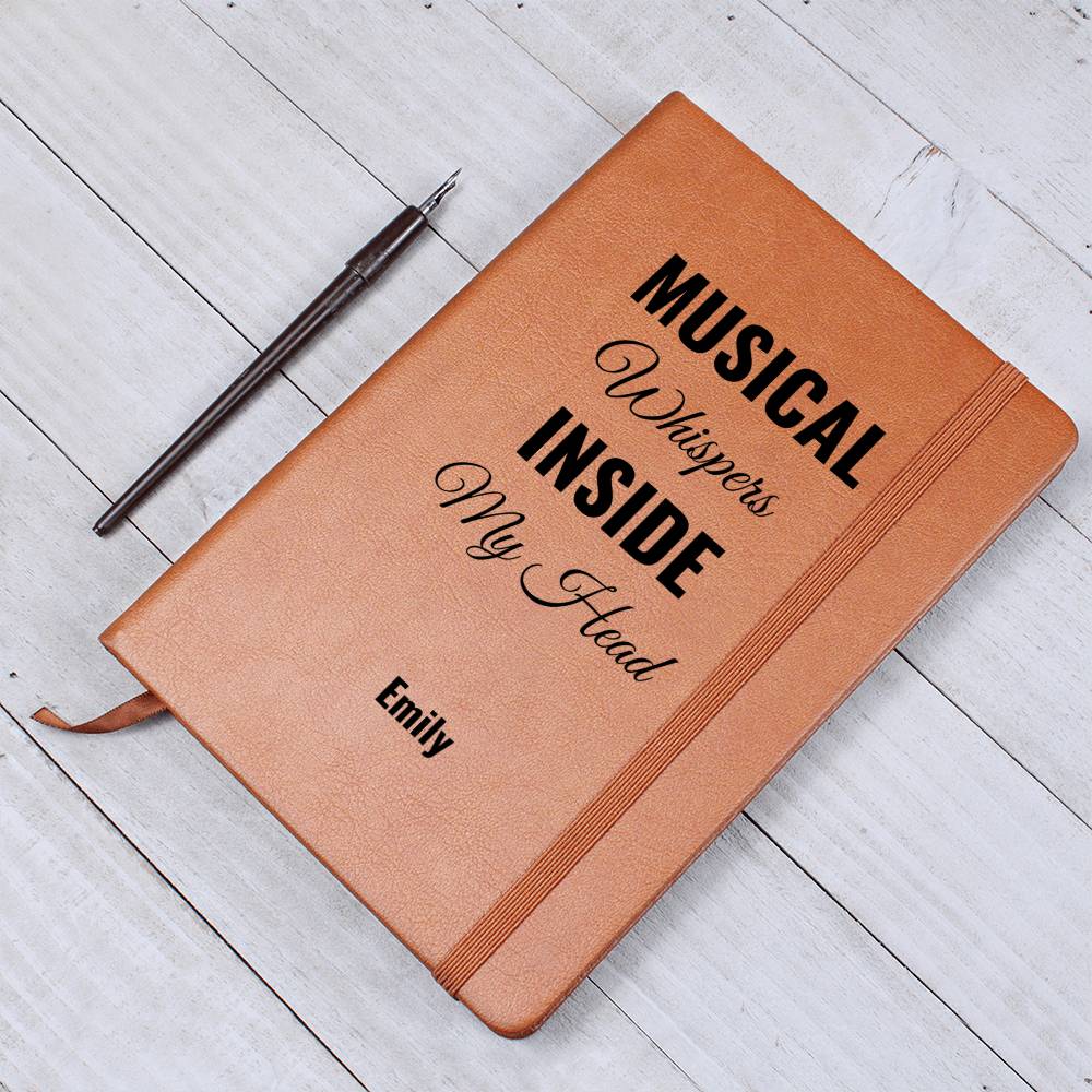 Musical Whispers Inside My Head Custom Name Journal, Song Lyrics Writer Gift, Personalized Song Writing Music Notebook, Musicians Lyric Gift