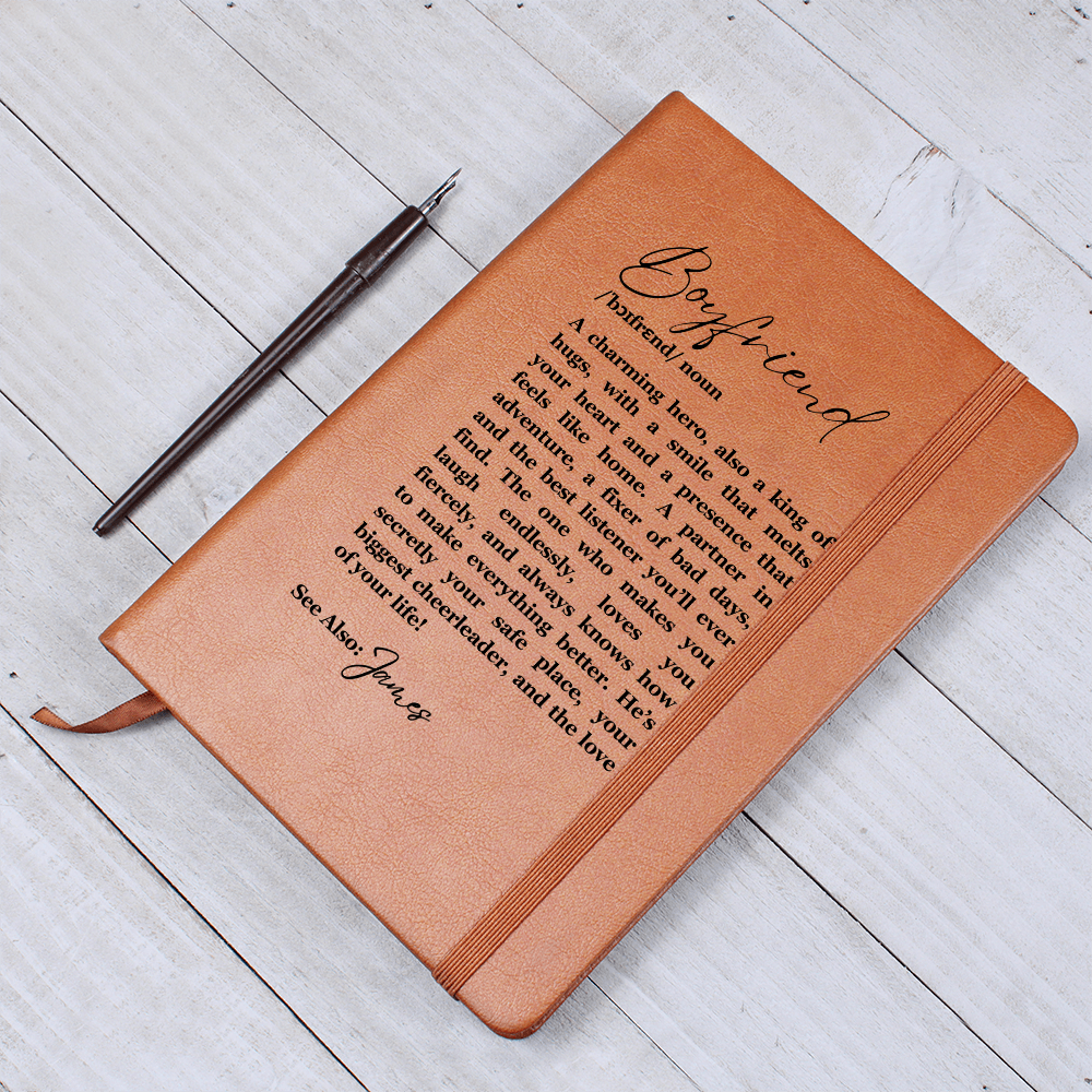 Sentimental Boyfriend Birthday gift from Girlfriend, Custom Leather Journal, Boyfriend Appreciation, Valentine's Day Gift for Boyfriend