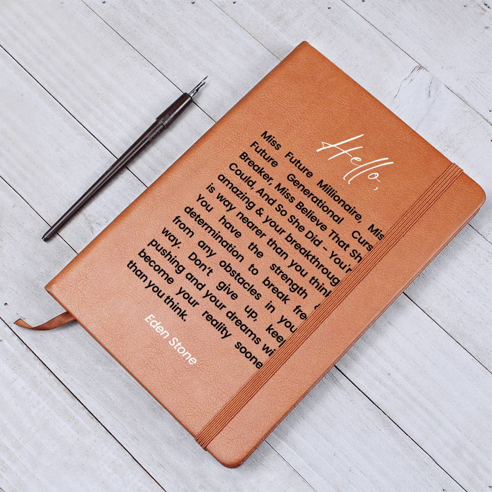 Future Millionaire Generational Curse Breaker Personalised Name Leather journal empowering woman bossbabe Inspirational Motivational Diary