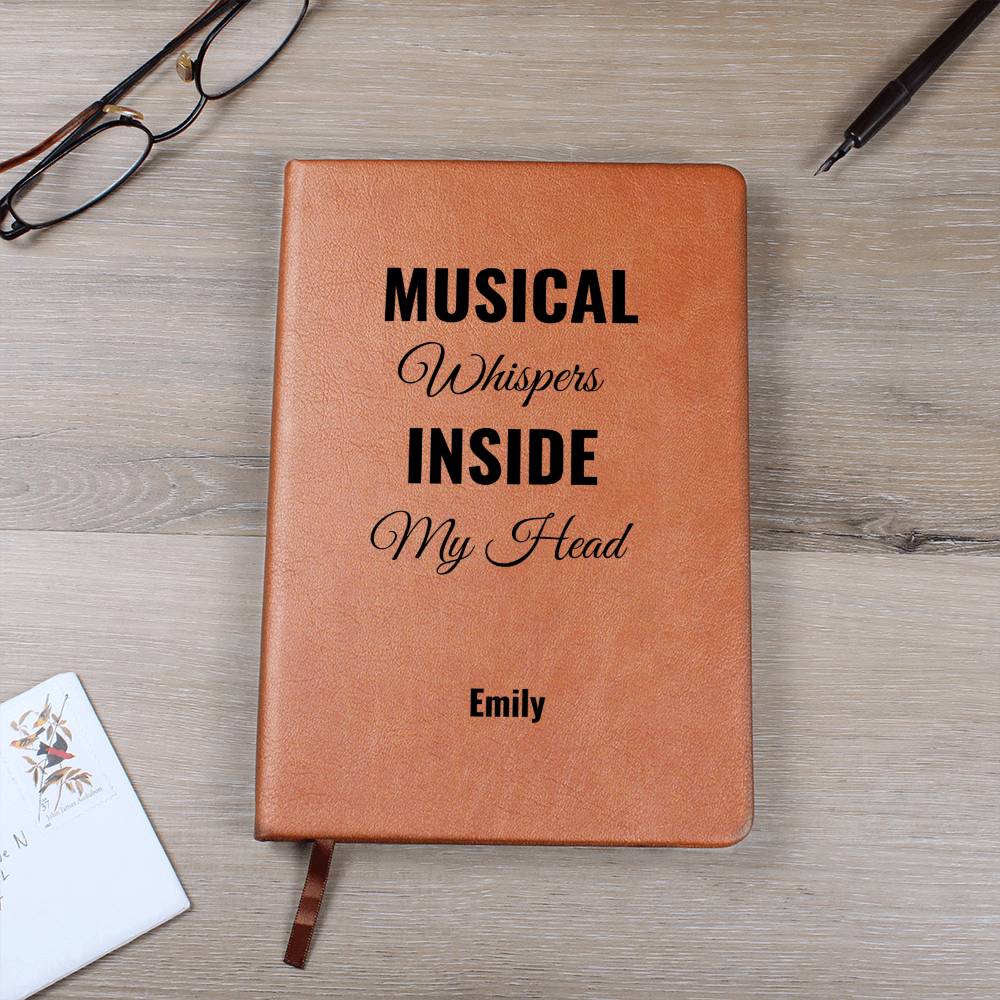 Musical Whispers Inside My Head Custom Name Journal, Song Lyrics Writer Gift, Personalized Song Writing Music Notebook, Musicians Lyric Gift