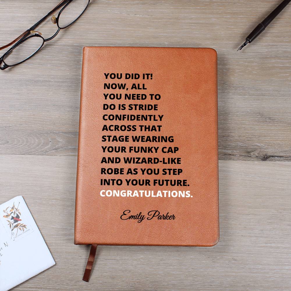 Graduation necklace journal congratulations degree gift idea grad hat and robe future stepping congratulatory milestone celebration