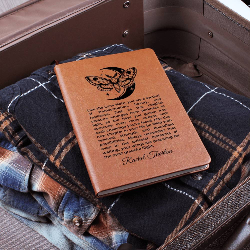Luna Moth Leather Journal, Morpho Butterfly Diary Witchcraft Supplies Wiccan Decor book, Celestial Moon Lovers, Spell Book of Shadows