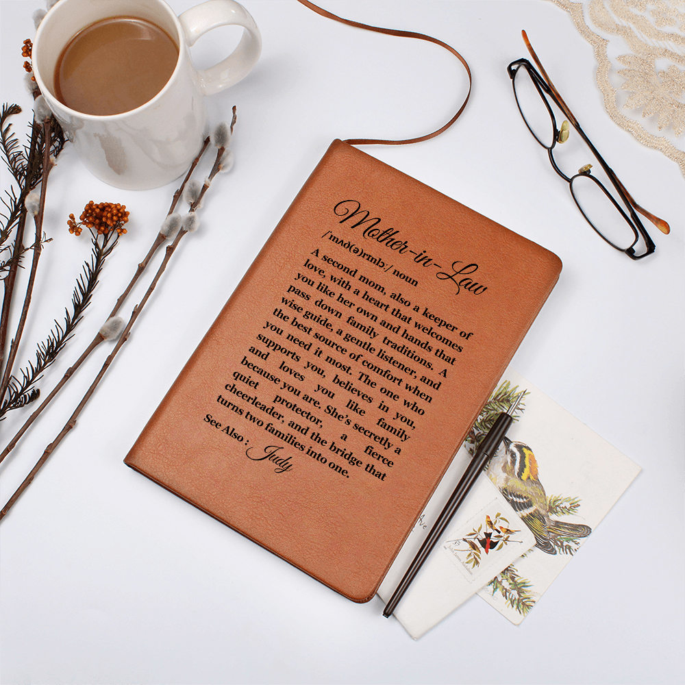 Leather Journal Gift for Mother In Law, Birthday Gift for Her, Gift from Daughter in Law, Gift from Son in Law, Mother in Law Appreciation