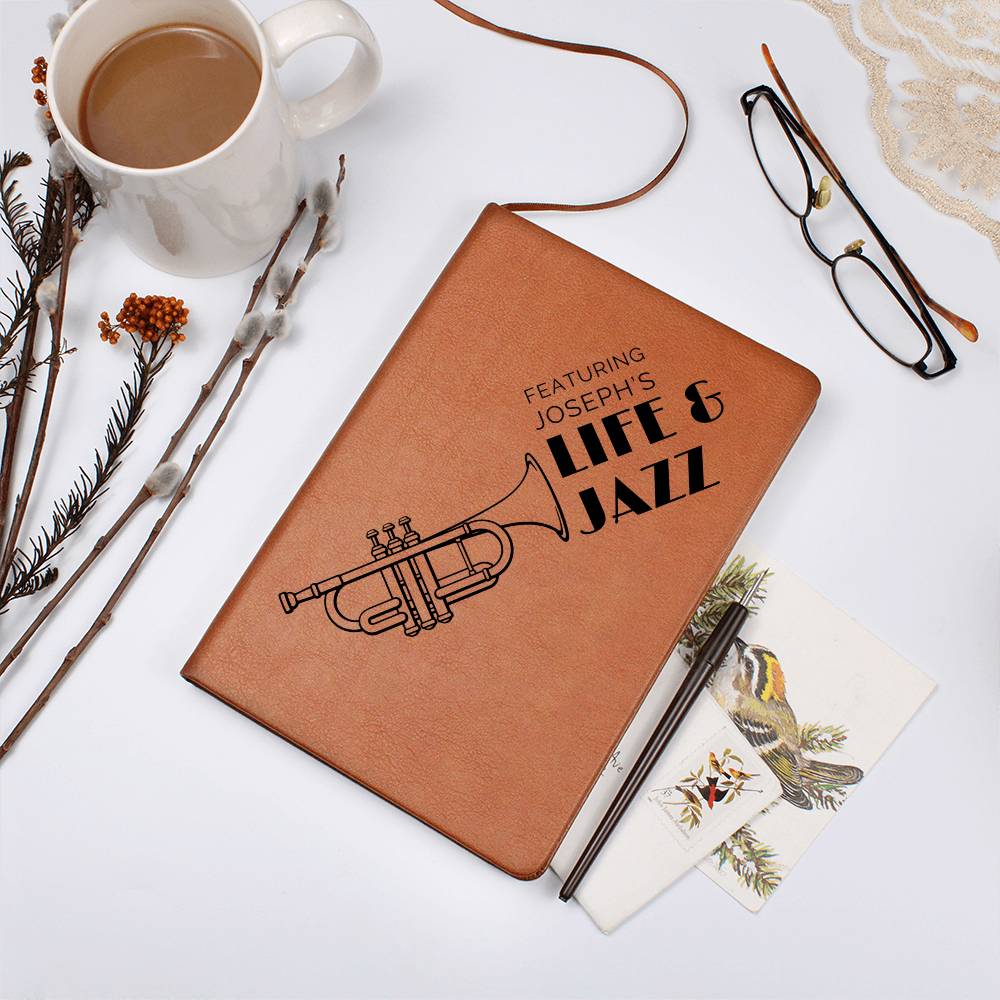 Saxophone Musician Gift, Custom Name Gift, Personalized Saxophone Journal, Saxophone Player, Saxophone Lover, Music Lover, Music Jazz Gift