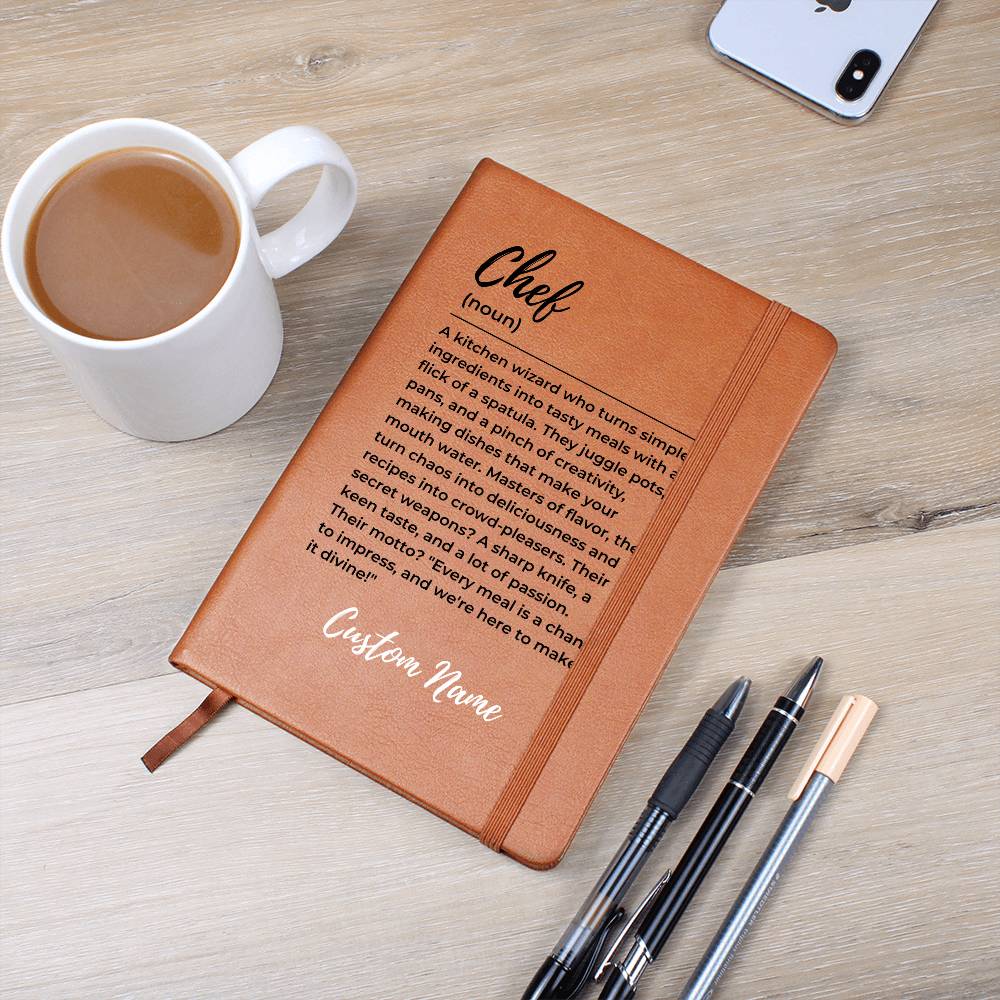 Custom name chef journal, Christmas Gift for Chefs, Kitchen wizard, Cooking Journal, Blank Recipe Book, Chef appreciation Culinary gift idea