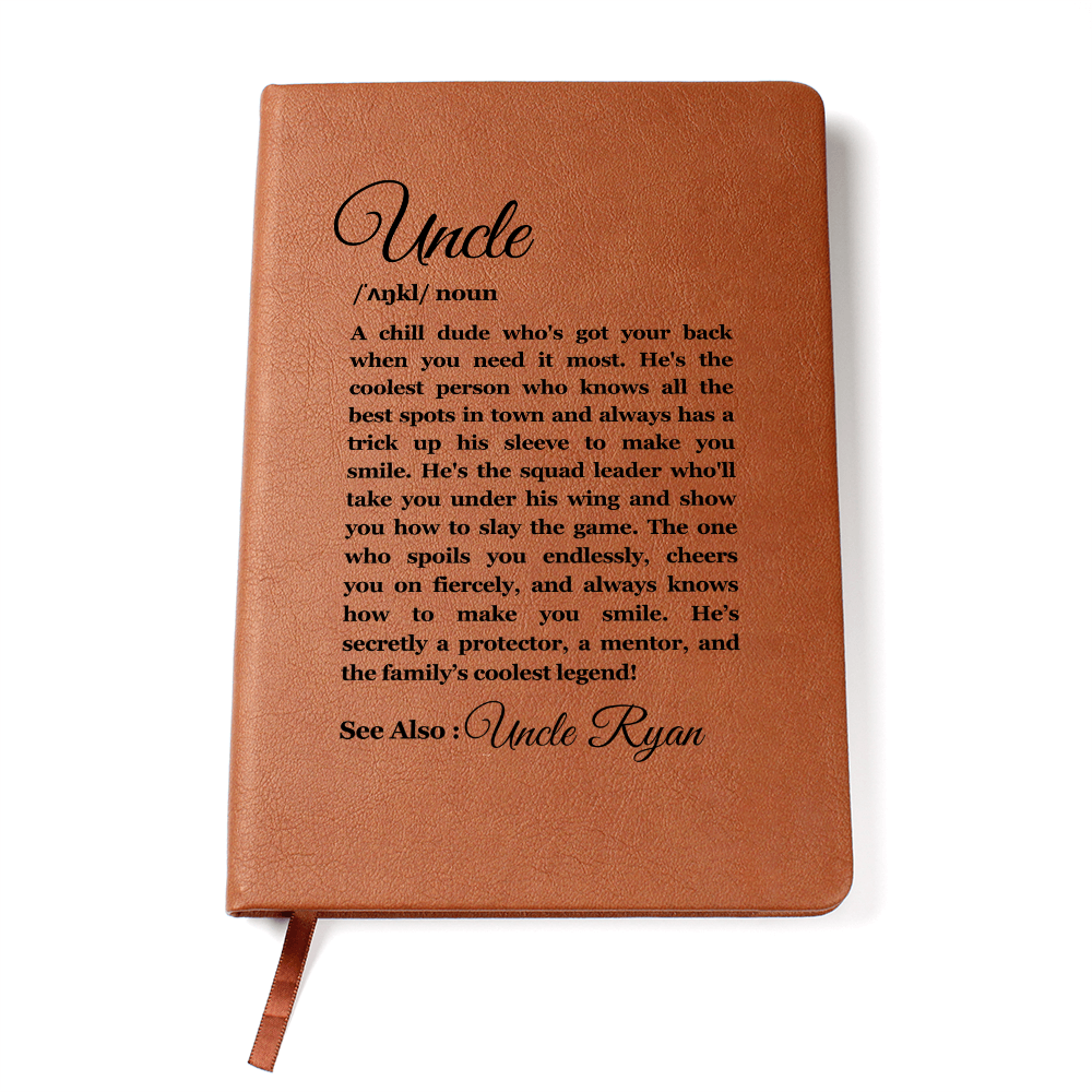 Personalized Uncle Leather Journal, Uncle Appreciation Gift, Birthday Gift for Uncle, Heartfelt Keepsake, Gift from Nephew, Gift from Niece
