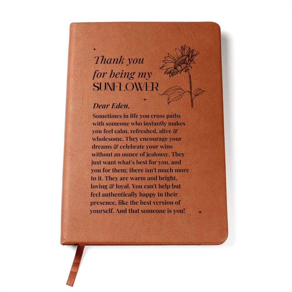 Personalised Special Person Gifts Flower Gift for Friends Mentor Birthday Gift Leather Journal Sentimental Appreciation Gifts Thank You Gift