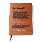 Therapist Gift, Funny Therapist Definition Leather Journal, Funny Gift For Counsellor, Counselling Session Graduation Gift for New Therapist