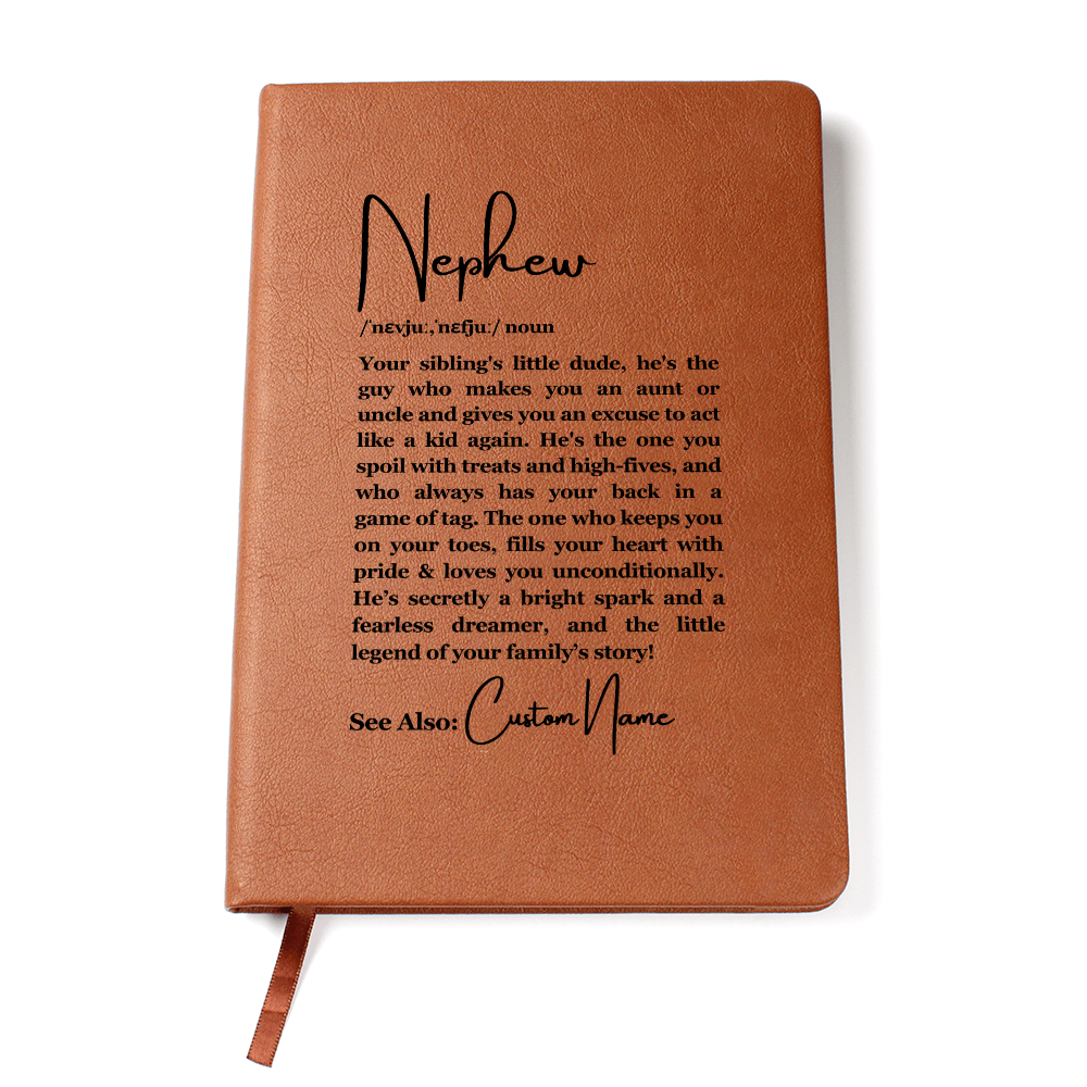 Personalized Nephew Leather Journal,Nephew Appreciation Gift, Nephew Birthday Gift,Heartfelt Keepsake,Nephew Gift from Aunt,Gift from Uncle