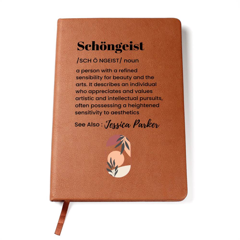 Gift for Art Connoisseurs Schöngeist Journal Intellectual Pursuits Notebook Personalized Name Gift for Artistic Individuals Aesthetics