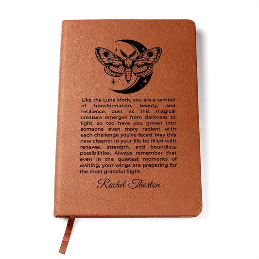 Luna Moth Leather Journal, Morpho Butterfly Diary Witchcraft Supplies Wiccan Decor book, Celestial Moon Lovers, Spell Book of Shadows