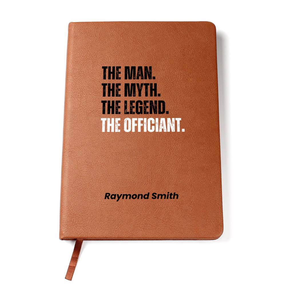 Personalized Wedding Officiant Book, Ceremony Journal, Speech Sermon Toast, thank you Pastor Host Gift, reverend notebook, wedding day gifts