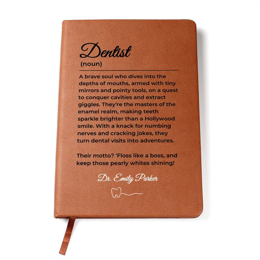 Funny Gift for Dentist, Tooth Doctor, Dentist Tools, Personalized Custom Name Notepad, Dental Journal Notebook, Dentist Definition Gift