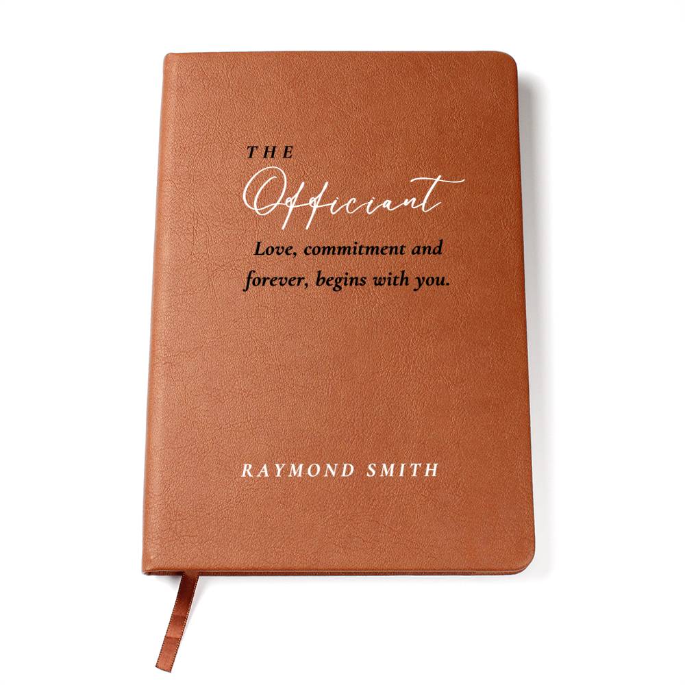 Custom Name Wedding Officiant Book, Ceremony Journal, Speech Sermon Toast, thank you Pastor Host Gift, reverend notebook, wedding day gifts