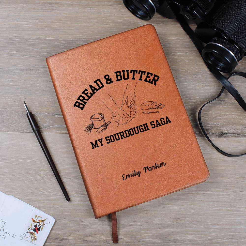 Custom Name Leather Journal, Sourdough Starter, Homestead Baking Gift, Bread Baking Gift Baking Journal Recipe Book, Homesteading gift