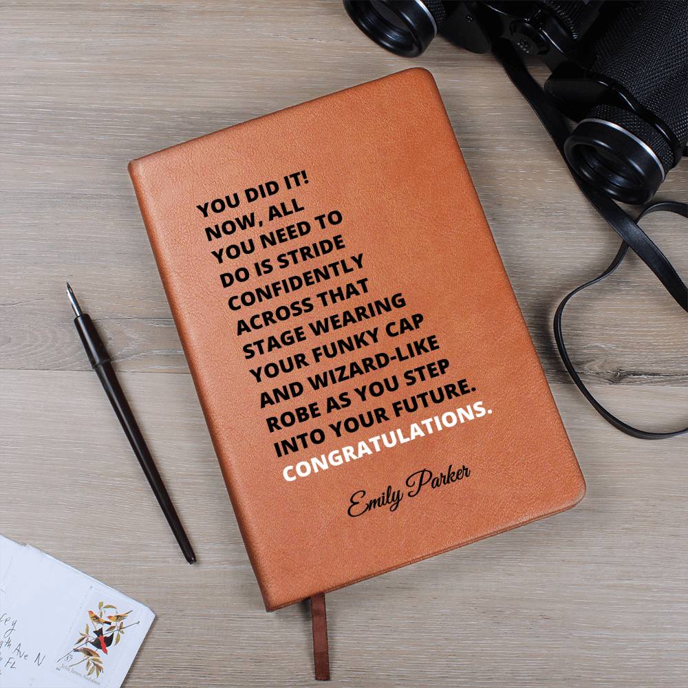 Graduation necklace journal congratulations degree gift idea grad hat and robe future stepping congratulatory milestone celebration