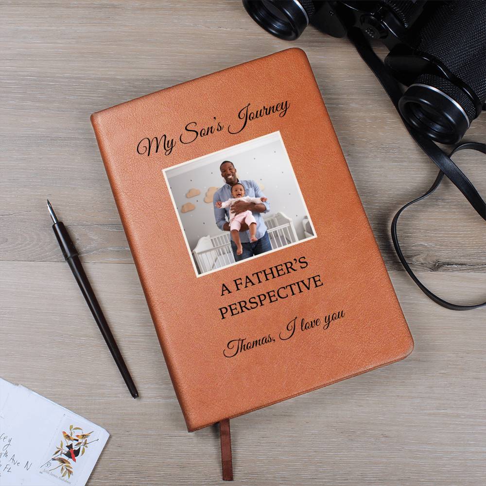 My Son's Journey Personalized Name Photo Notebook Custom Pregnancy Journal Baby Shower Gift for New Mom & Dad Boy Memory Book