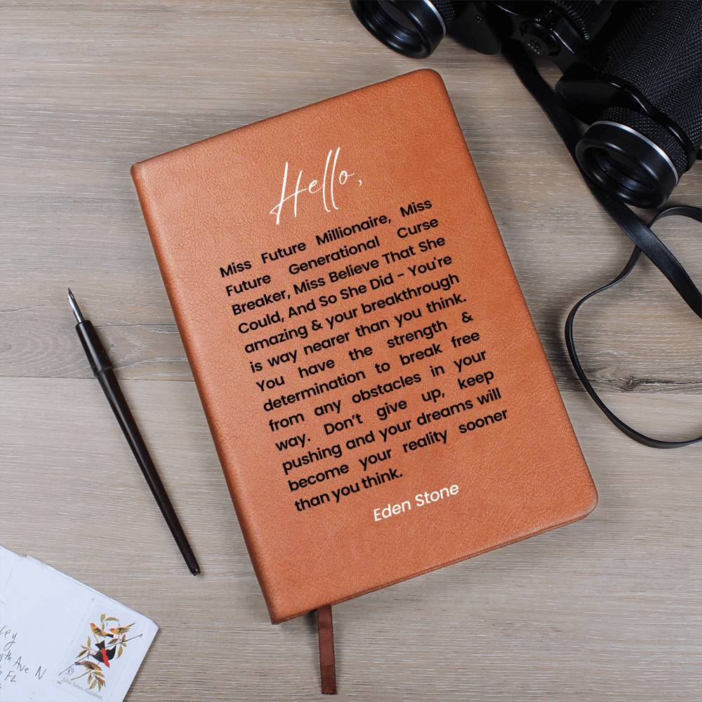Future Millionaire Generational Curse Breaker Personalised Name Leather journal empowering woman bossbabe Inspirational Motivational Diary