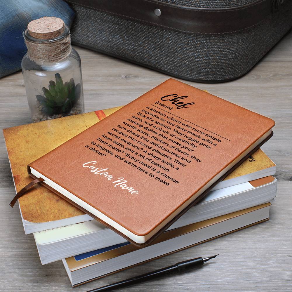 Custom name chef journal, Christmas Gift for Chefs, Kitchen wizard, Cooking Journal, Blank Recipe Book, Chef appreciation Culinary gift idea