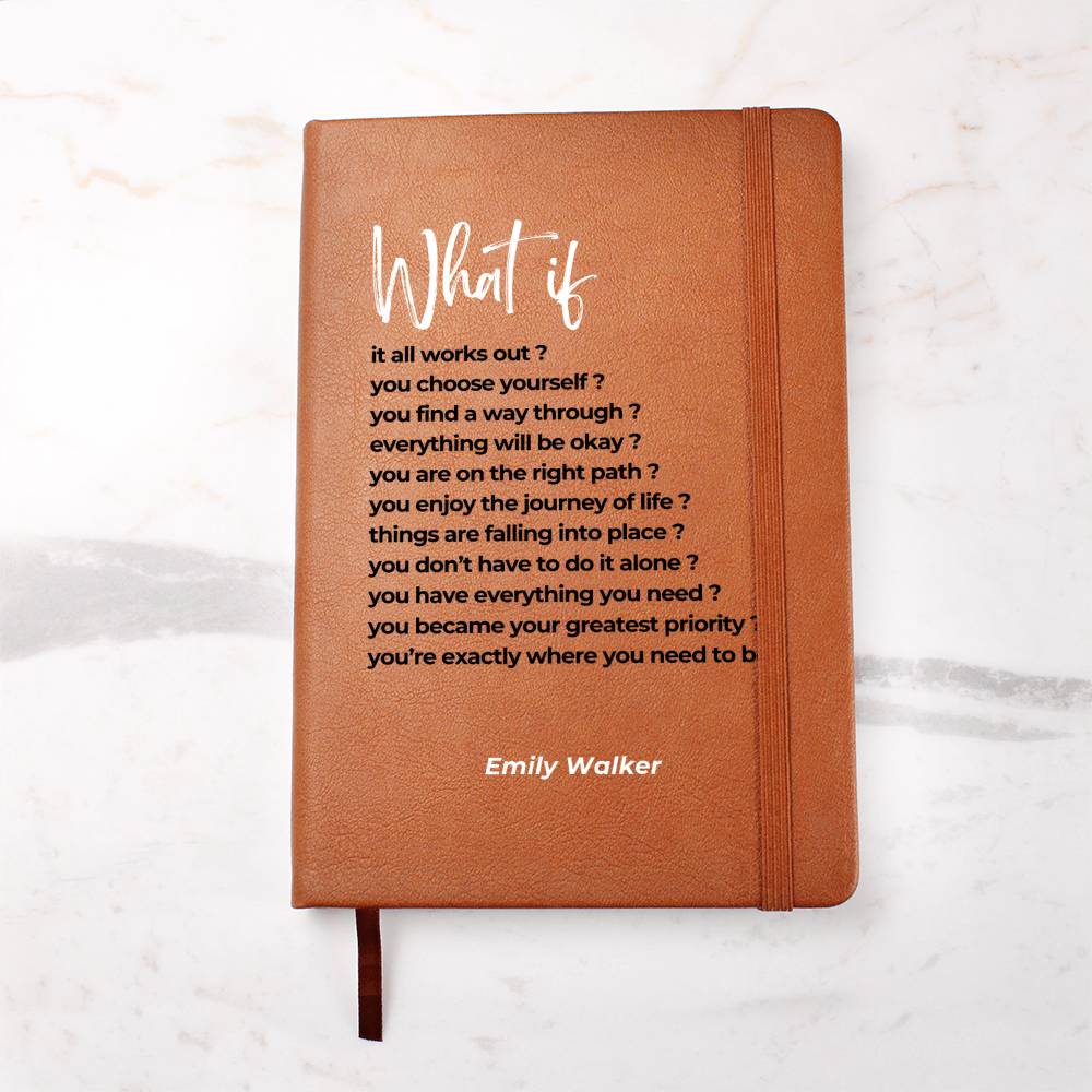 Custom Name Unigue Gift Journal What If It All Works Out Positive Affirmations Notebook Inspirational Quote Motivational Mindfulness Diary