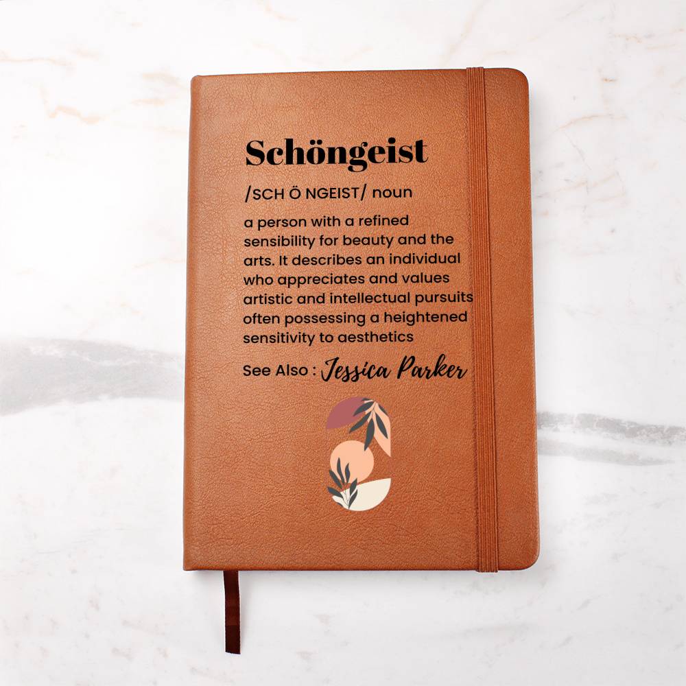 Gift for Art Connoisseurs Schöngeist Journal Intellectual Pursuits Notebook Personalized Name Gift for Artistic Individuals Aesthetics