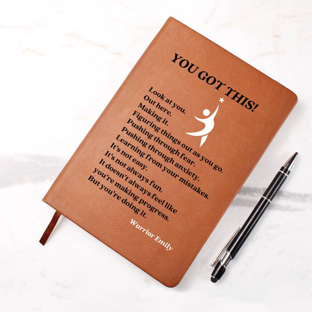 You Got This Inspirational Custom Name Journal, Personalised Name Notebook Gift, Empowerment Affirmations Strength Resilience, Warrior gift
