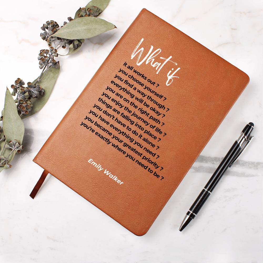 Custom Name Unigue Gift Journal What If It All Works Out Positive Affirmations Notebook Inspirational Quote Motivational Mindfulness Diary