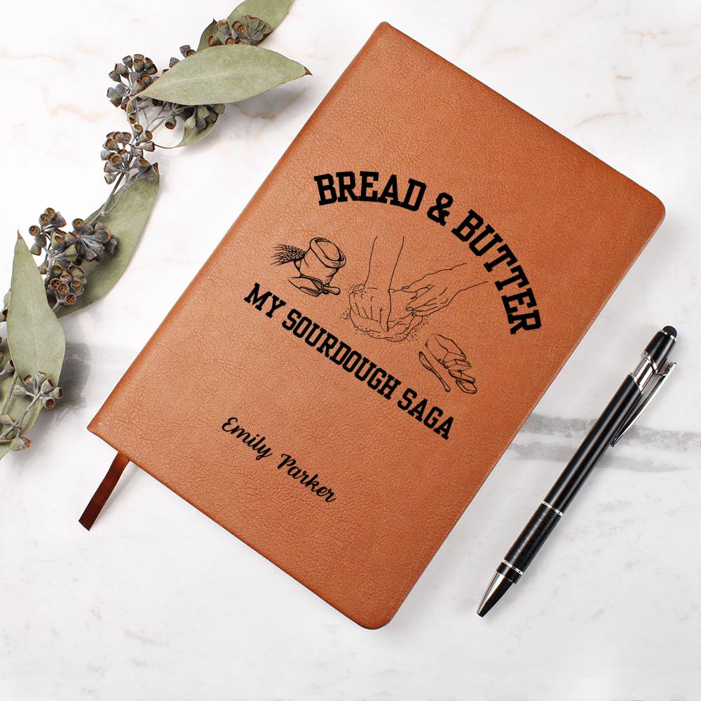 Custom Name Leather Journal, Sourdough Starter, Homestead Baking Gift, Bread Baking Gift Baking Journal Recipe Book, Homesteading gift