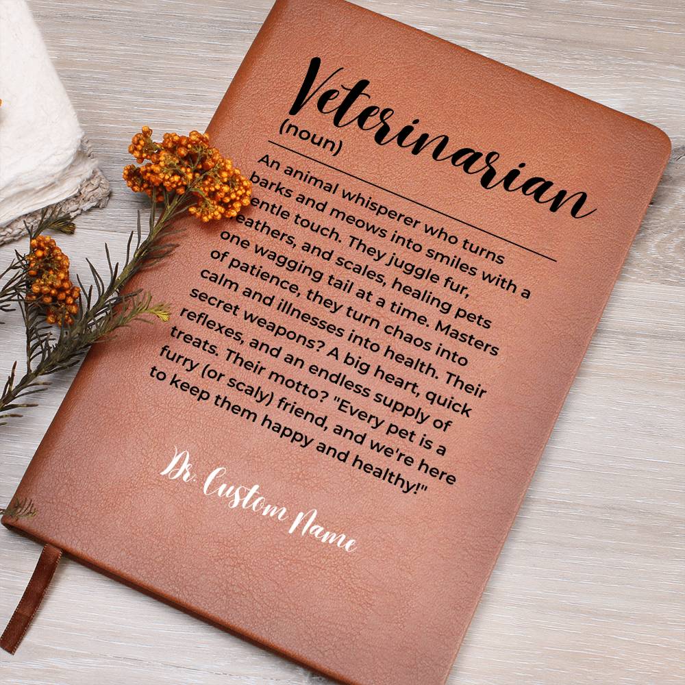 Personalized Veterinarian Doctor Journal, Vet Notes, Veterinarian Gift, Vet School Graduation, Thank You Gift, Veterinarian Office Gift